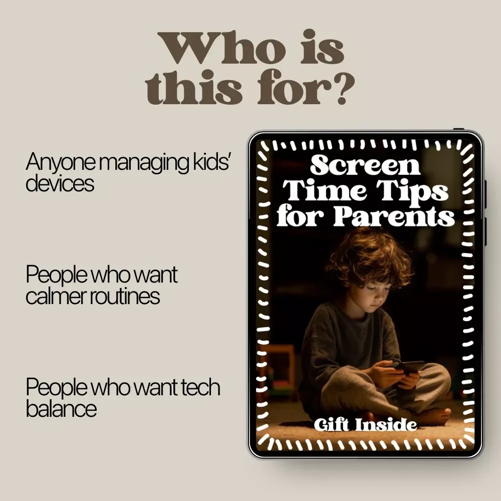Screen Time Tips for Parents – Practical Guide for Healthy Tech Habits, Screen Time Parent Control Tips, Digital Download for Families
