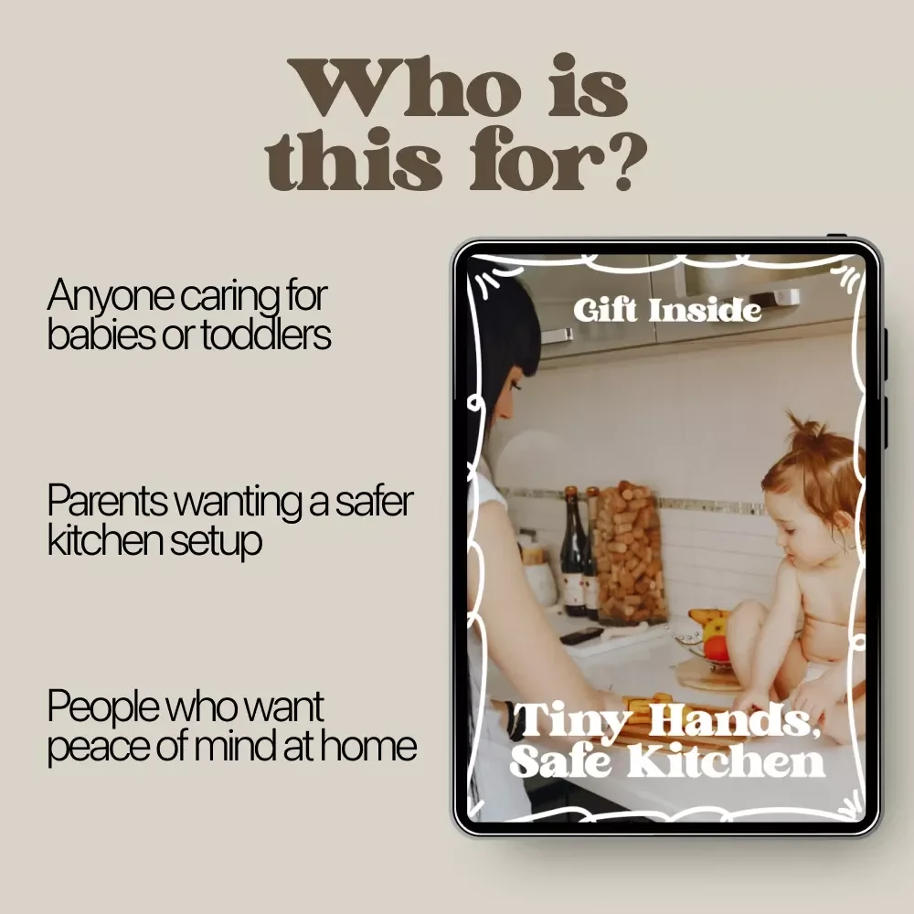 Tiny Hands, Safe Kitchen | Baby Kitchen Safety Guide, Baby Proofing Kitchen eBook, New Parent Digital Download