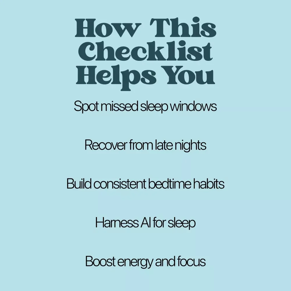 Sleep Window SOS Checklist – Spot the Missed Sleep Window Signs & Rebuild Your Sleep Timing Digital Guide