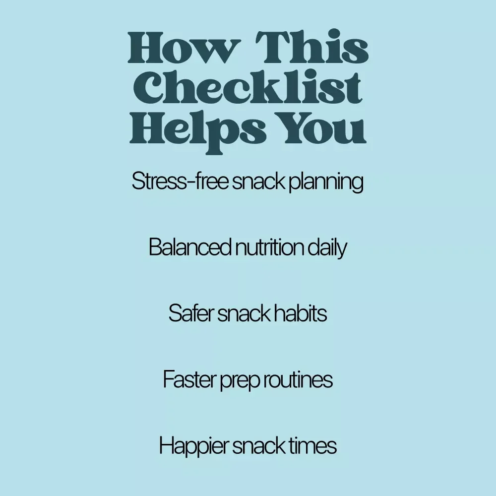Tiny Bites – Toddler Snack Checklist | Snack Ideas for Toddlers | Easy, Healthy & Fun Snack Planning Guide