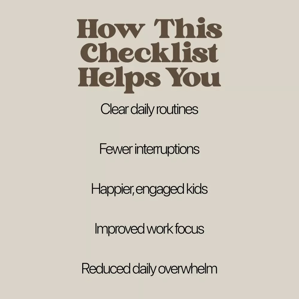 Mastering Work-from-Home Parenting | Practical Checklist for Balance & Focus | work from home parenting tips
