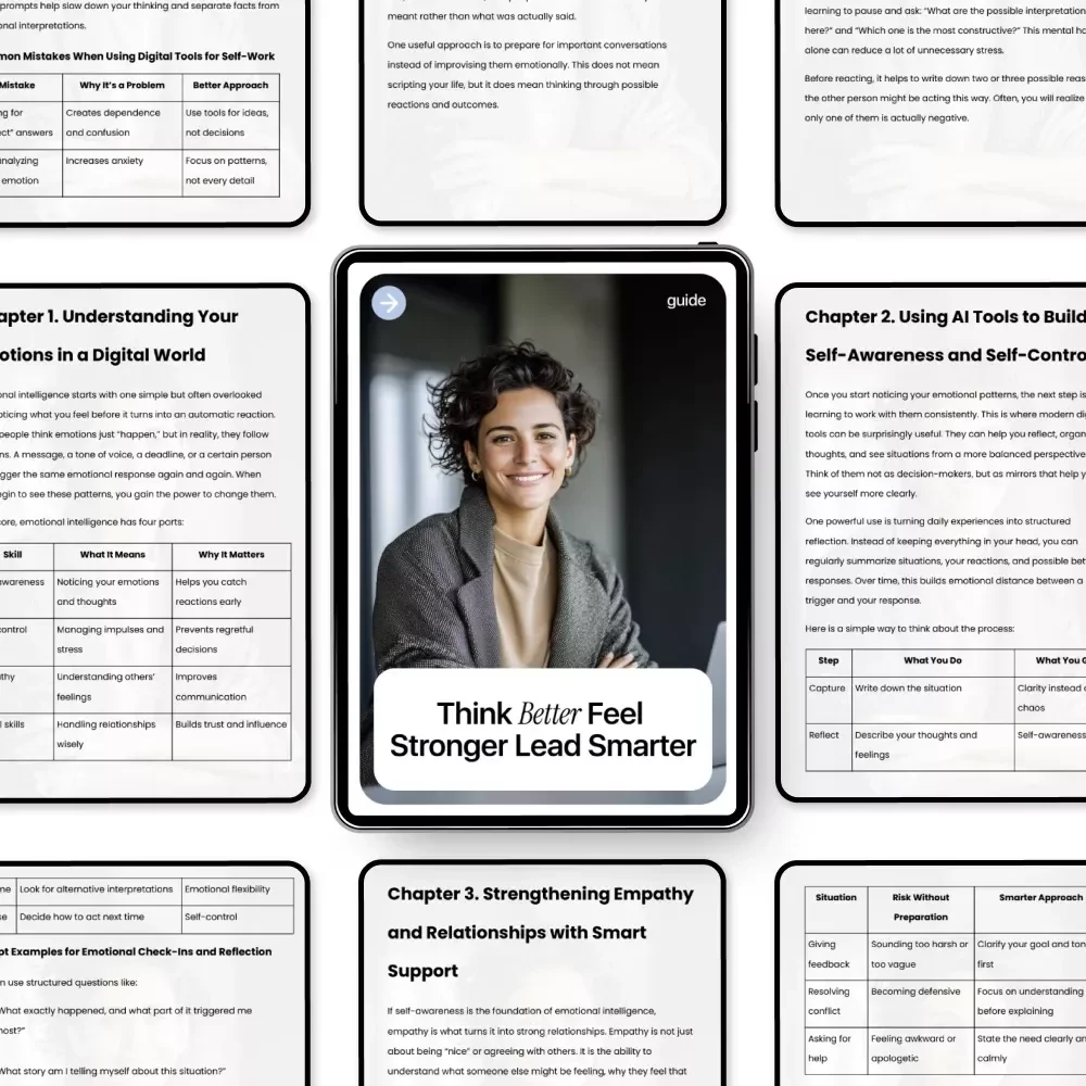 Think Better Feel Stronger Lead Smarter – A Practical Guide to Emotional Intelligence with AI Tools for Modern Leaders & Professionals