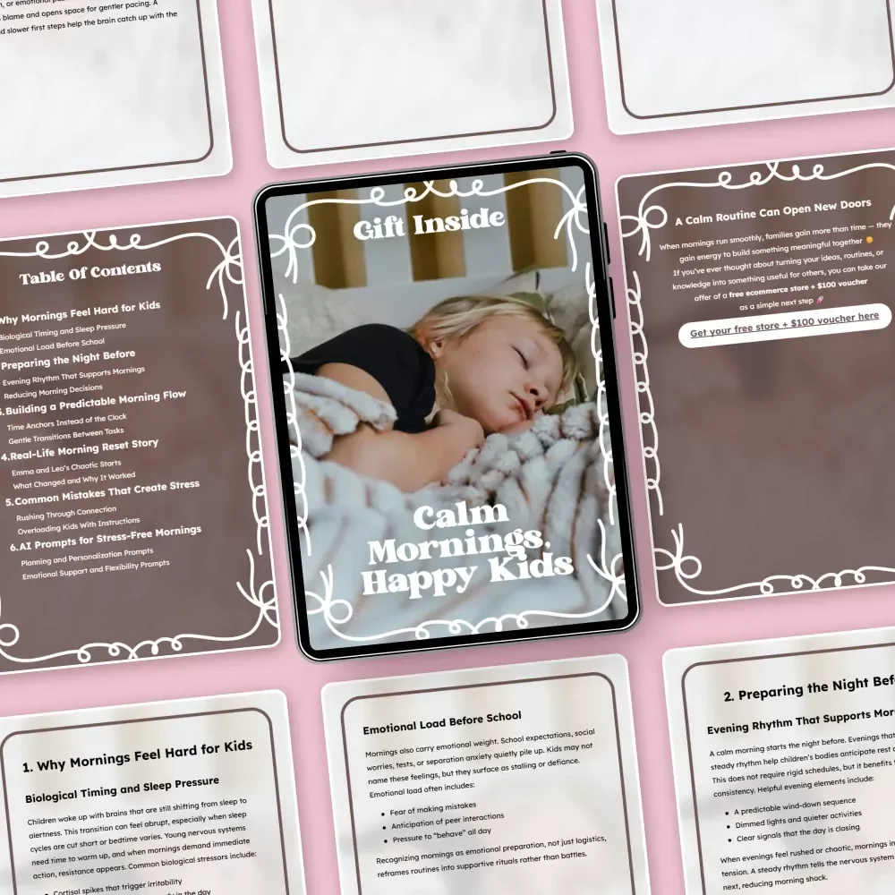 Calm Mornings, Happy Kids – Gentle Parenting Ebook for a Kids Morning Routine Without Stress | Peaceful School-Day Starts Guide
