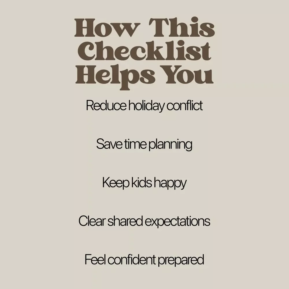 Co-Parenting Holiday Survival Checklist | Stress-Free Co-Parenting Holiday Planning | Digital Download Checklist