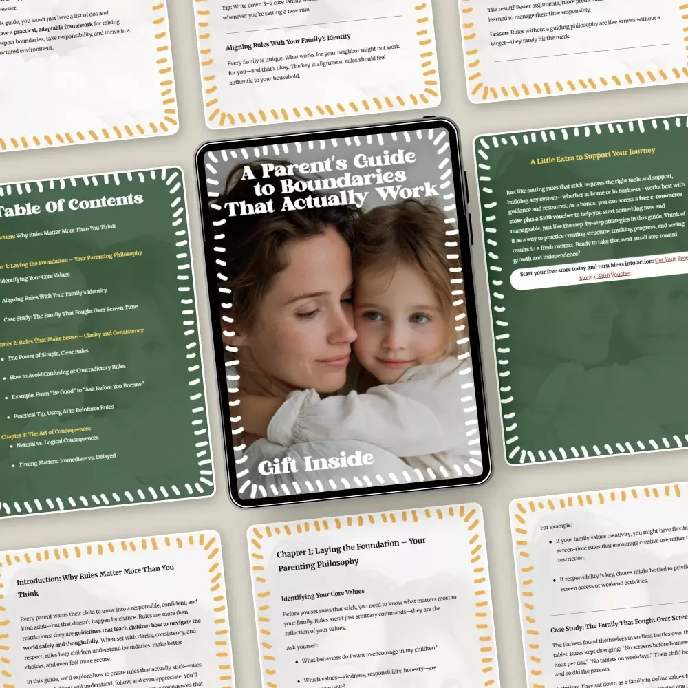 A Parent’s Guide to Boundaries That Actually Work | Practical Parenting eBook for Setting Rules That Stick, Calm Discipline & Consistent Family Boundaries