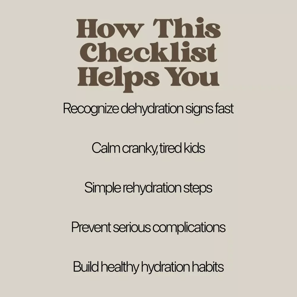 Hydration Hero – Printable Checklist for Parents | Easy Guide to dehydration signs in kids | Digital Download