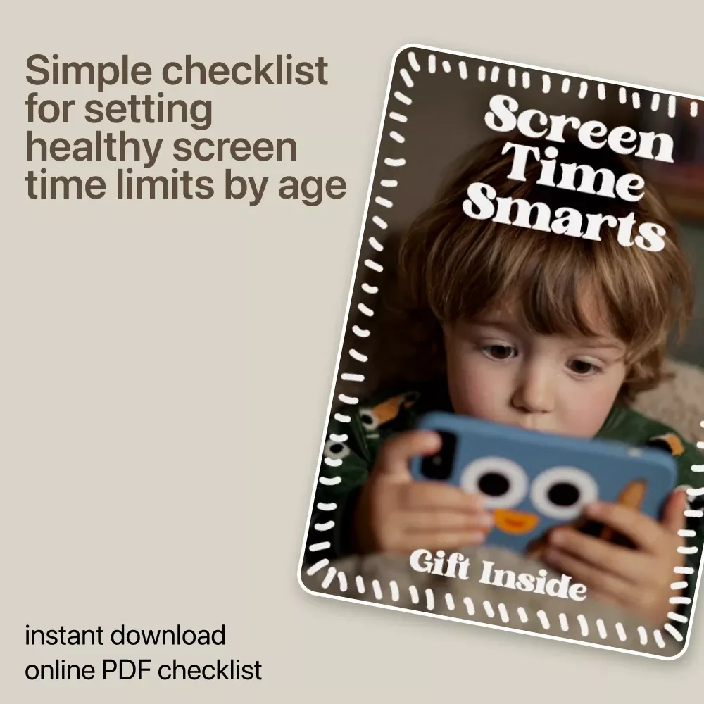 Screen Time Smarts – Screen Time Limits by Age Checklist for Toddlers to Teens | Simple Digital Family Media Balance Guide
