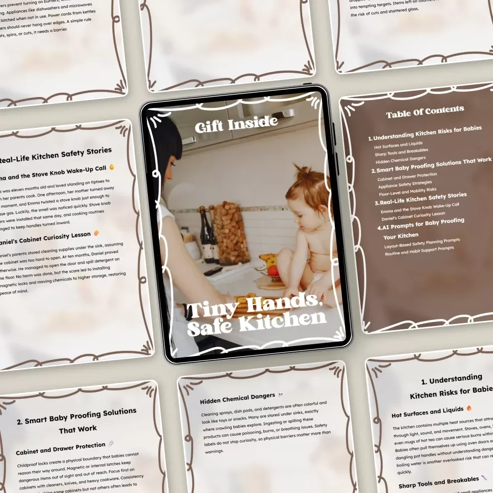 Tiny Hands, Safe Kitchen | Baby Kitchen Safety Guide, Baby Proofing Kitchen eBook, New Parent Digital Download