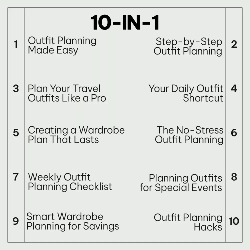 Seamless Outfit Planning Bundle: 10-in-1 Digital Download Guides & Checklists for Effortless Style
