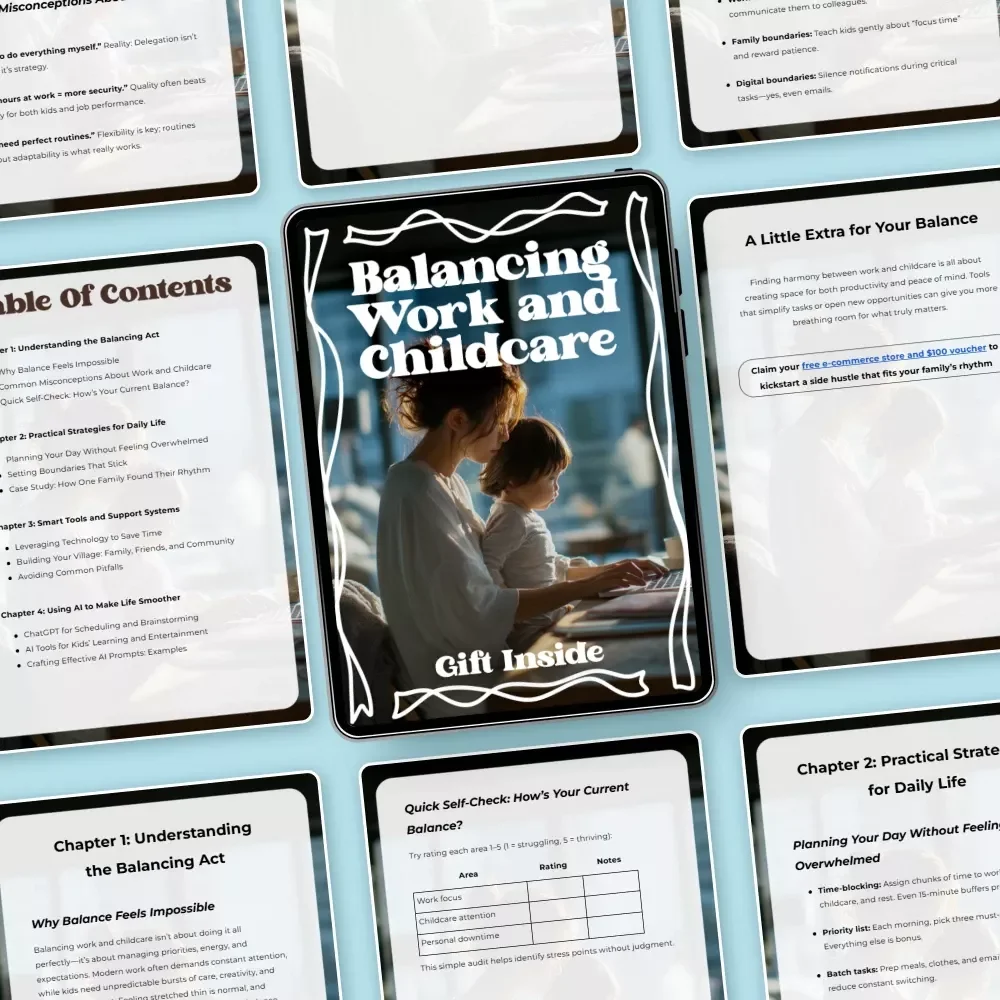Balancing Work and Childcare – A Practical Guide for Busy Parents | Real-Life Strategies, Smart Tools & AI Support
