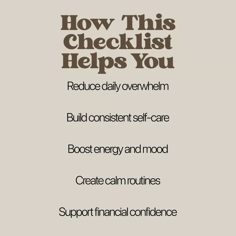 The Single Parent Self-Care Survival Checklist | Simple Daily & Weekly single parent self-care tips | Printable Digital Checklist