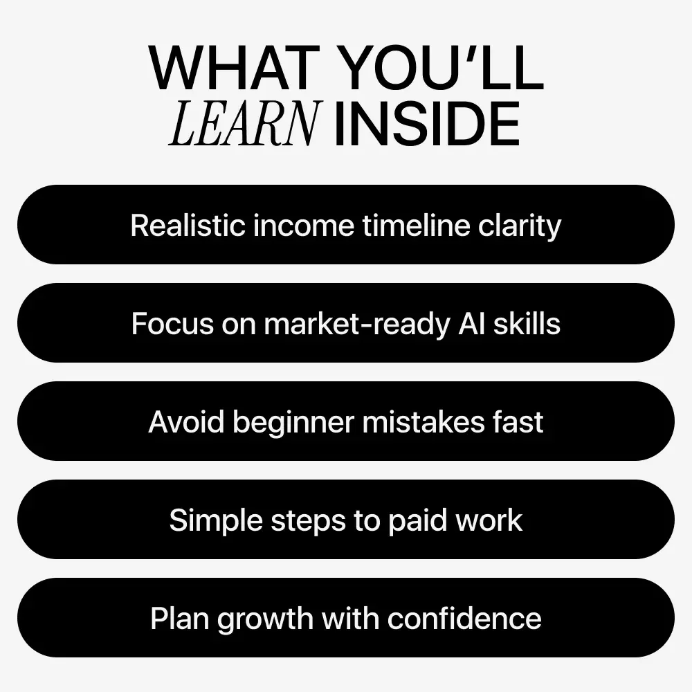 From Learning to Earning with AI – Practical Guide to ai skills, income timeline expectations, Digital Download for Beginners & Creators