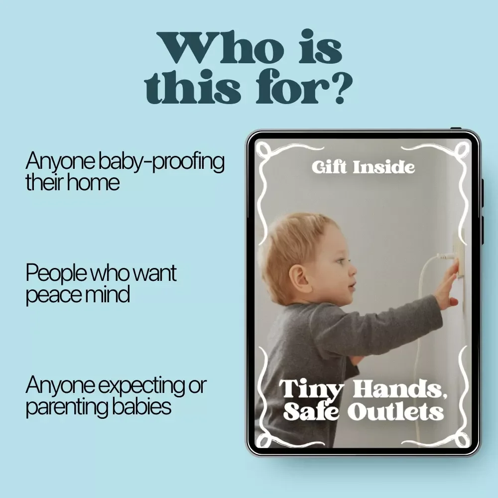 Tiny Hands, Safe Outlets | Baby Proofing Outlet Safety Guide for New Parents | Home Electrical Safety Checklist & Digital Download