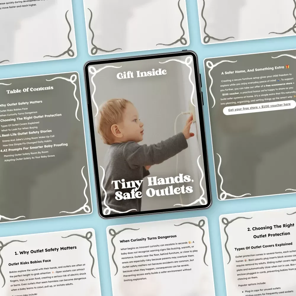 Tiny Hands, Safe Outlets | Baby Proofing Outlet Safety Guide for New Parents | Home Electrical Safety Checklist & Digital Download