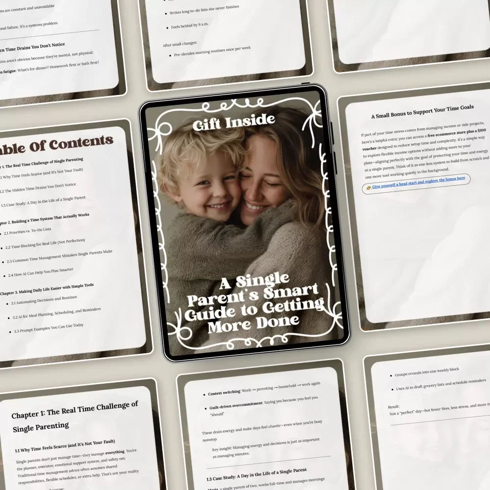 A Single Parent’s Smart Guide to Getting More Done – Practical Single Parent Time Management Guide for Busy Moms & Dads | Digital Download