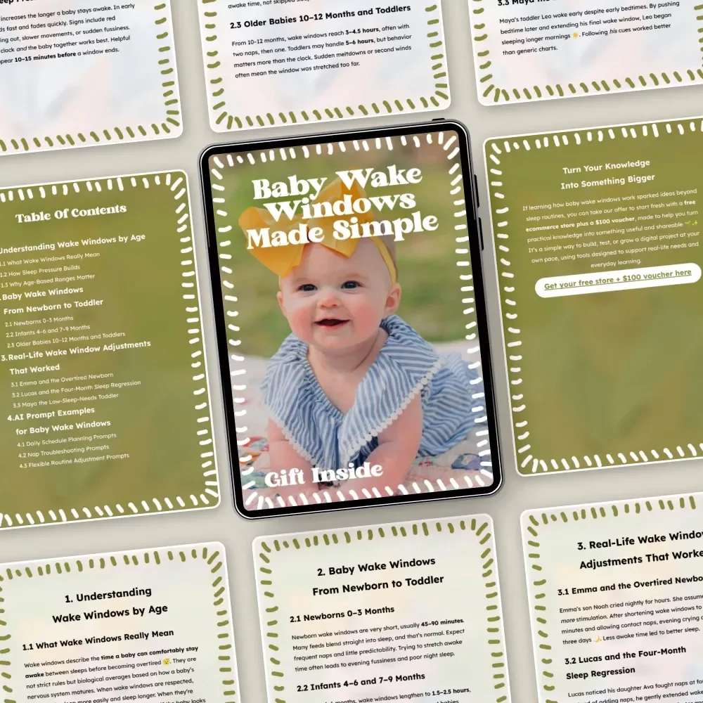 Baby Wake Windows Made Simple – Easy Guide to Baby Wake Windows by Age for Better Naps, Sleep Schedules & Calm Bedtimes (Digital Download)