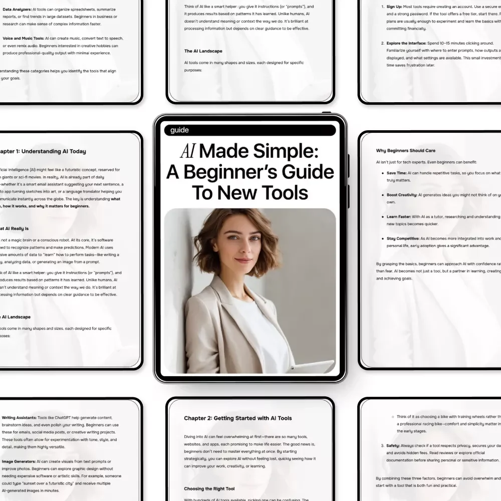 AI Made Simple: A Beginner’s Guide to New Tools – Easy Starter Guide for Learning New AI Tools for Beginners, Step-by-Step Digital Download, AI Basics for Everyday Use