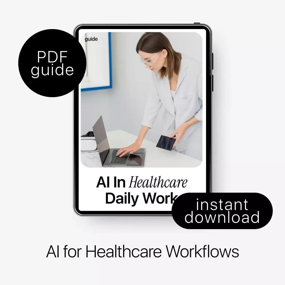 AI in Healthcare Daily Work Guide | Practical AI Workflow Tips | Healthcare AI eBook | Digital Download for Medical Teams