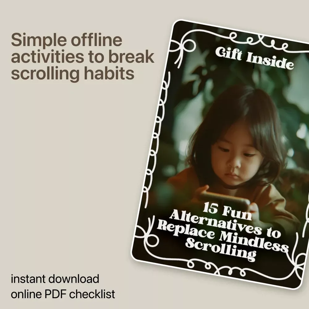 15 Fun Alternatives to Replace Mindless Scrolling | Screen Time Alternatives Ideas Checklist | Simple Offline Activities for Kids, Teens & Families | Printable Digital Download