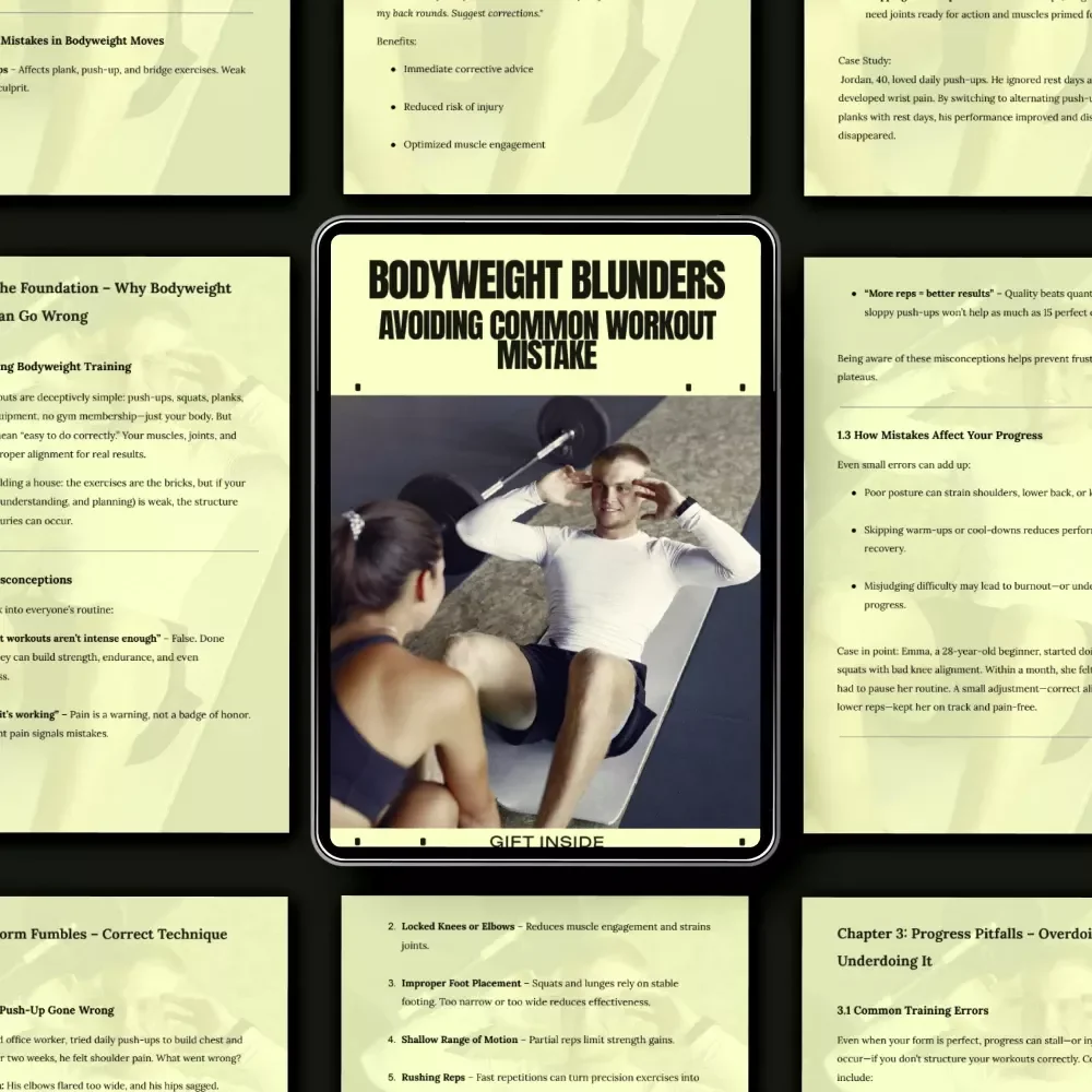 Bodyweight Blunders: Avoiding Common Workout Mistakes | Digital Fitness Guide to Fix Bodyweight Workout Mistakes, Improve Form & Progress Safely