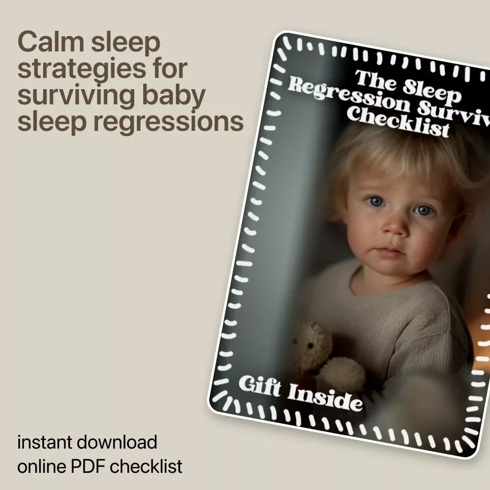 The Sleep Regression Survival Checklist | Gentle sleep regression calming tips for overtired babies & exhausted parents | Instant Digital Download