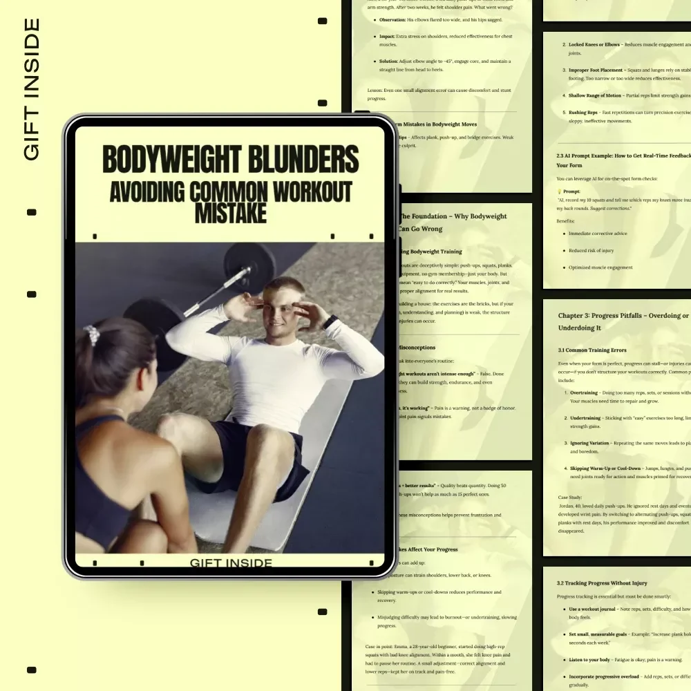 Bodyweight Blunders: Avoiding Common Workout Mistakes | Digital Fitness Guide to Fix Bodyweight Workout Mistakes, Improve Form & Progress Safely