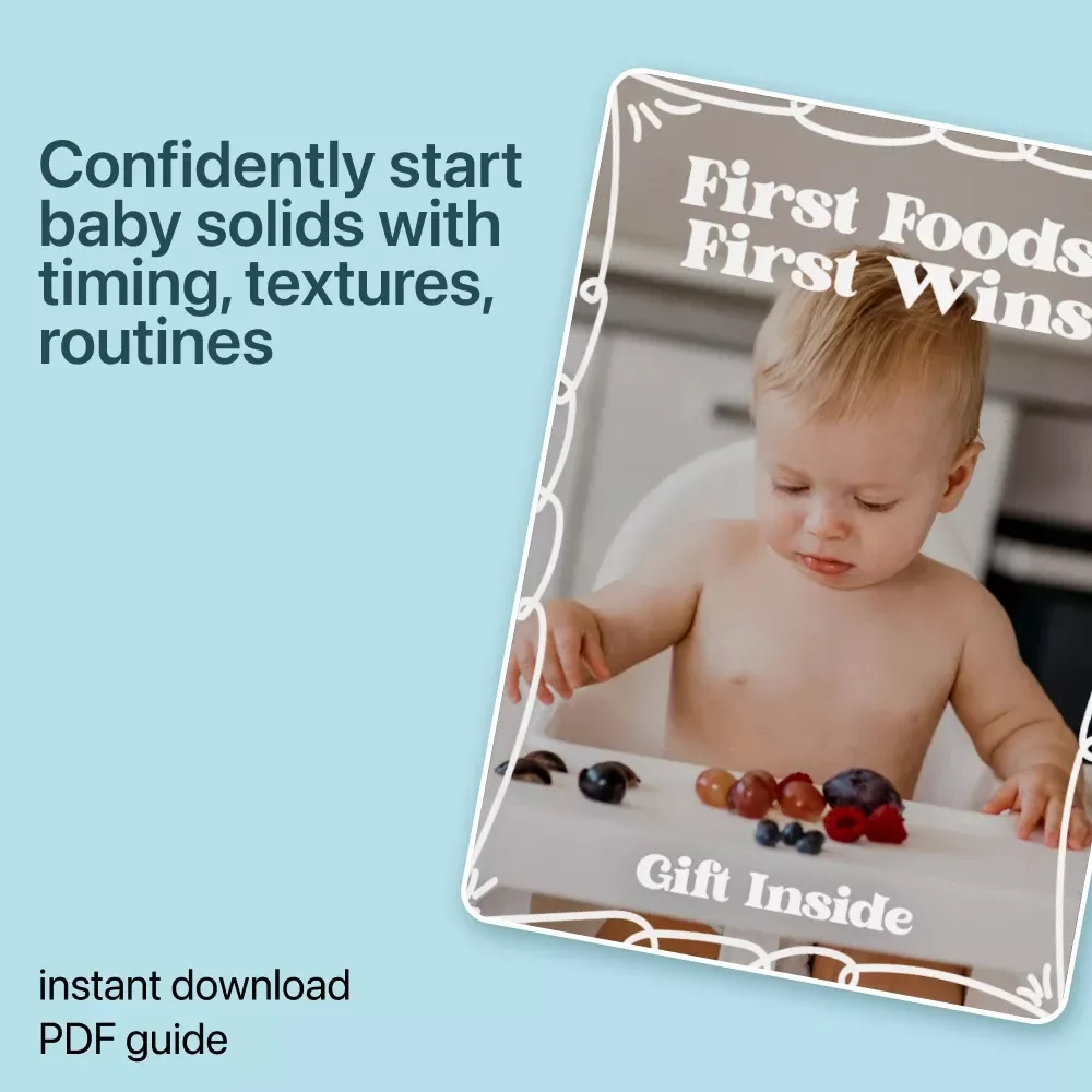 First Foods, First Wins – A Gentle Ebook Guide on how to introduce solids with Confidence, Baby-Led Tips, and Stress-Free Feeding