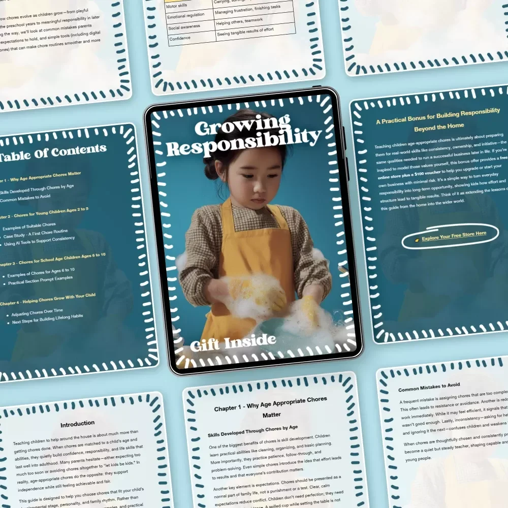 Growing Responsibility: Age Appropriate Chores Guide for Children | Digital Download