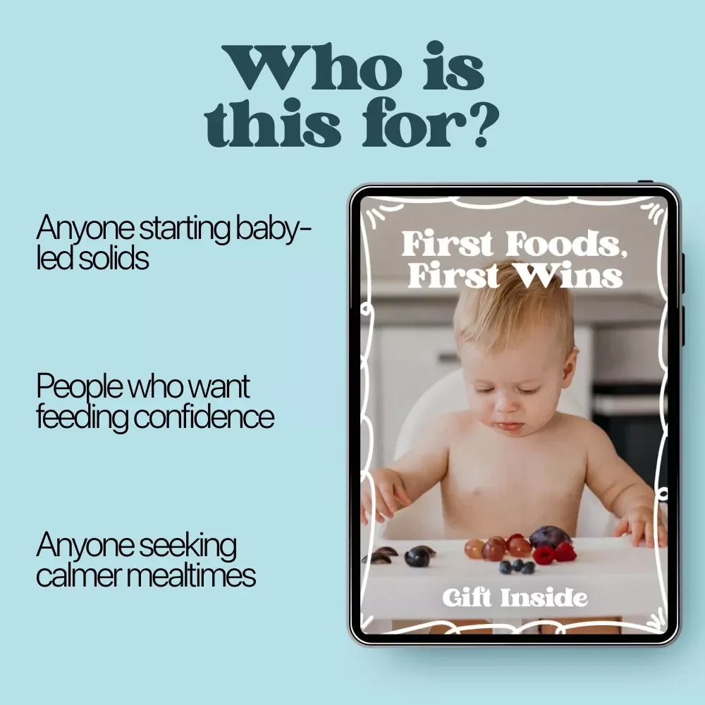 First Foods, First Wins – A Gentle Ebook Guide on how to introduce solids with Confidence, Baby-Led Tips, and Stress-Free Feeding
