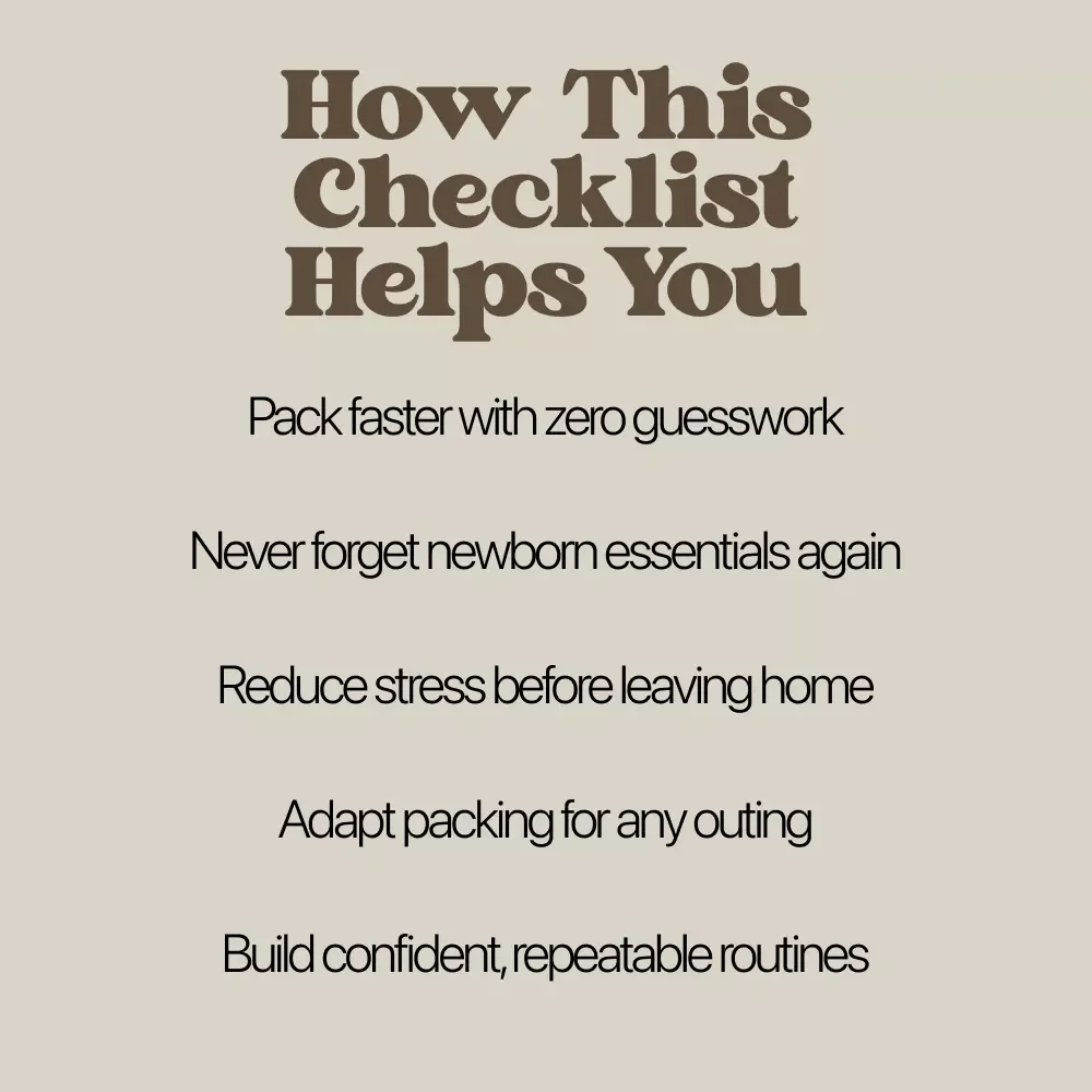 The Newborn Diaper Bag Checklist | Ultimate diaper bag checklist for newborn | Printable Digital Checklist for New Parents