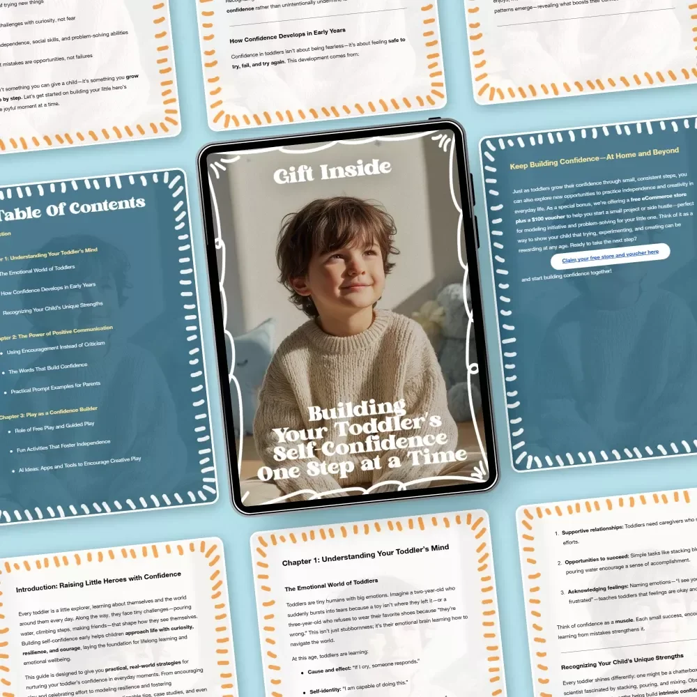 Building Your Toddler’s Self-Confidence One Step at a Time – Practical Parenting eBook Guide on how to build toddler's self-confidence, Positive Communication, Play-Based Learning & Independence