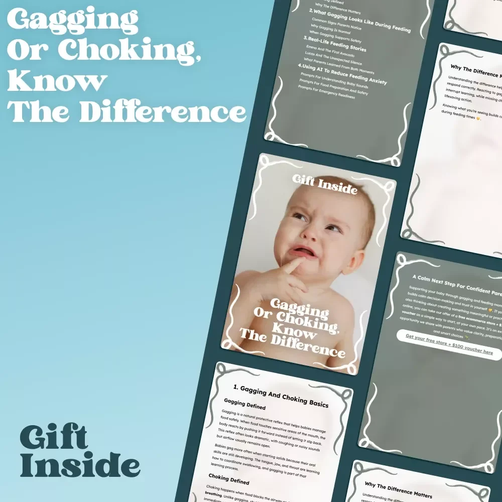 Gagging Or Choking, Know The Difference – Parent Feeding Safety Guide for Baby Gagging vs Choking Concerns | Digital Download