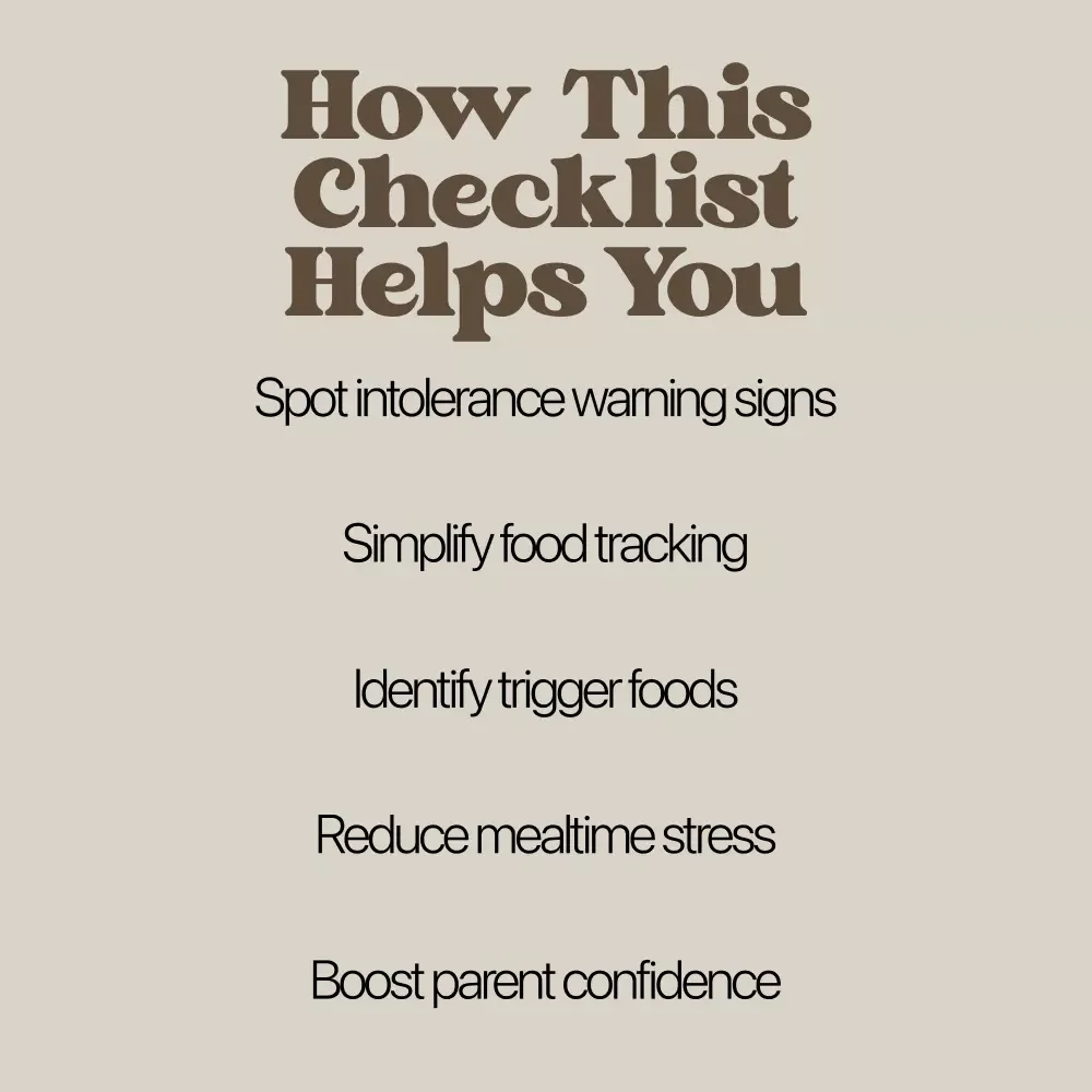 Fun & Easy Guide to Common Food Intolerances – Toddler Checklist for Parents | Simple Food Sensitivity Tracker | common food intolerances toddlers