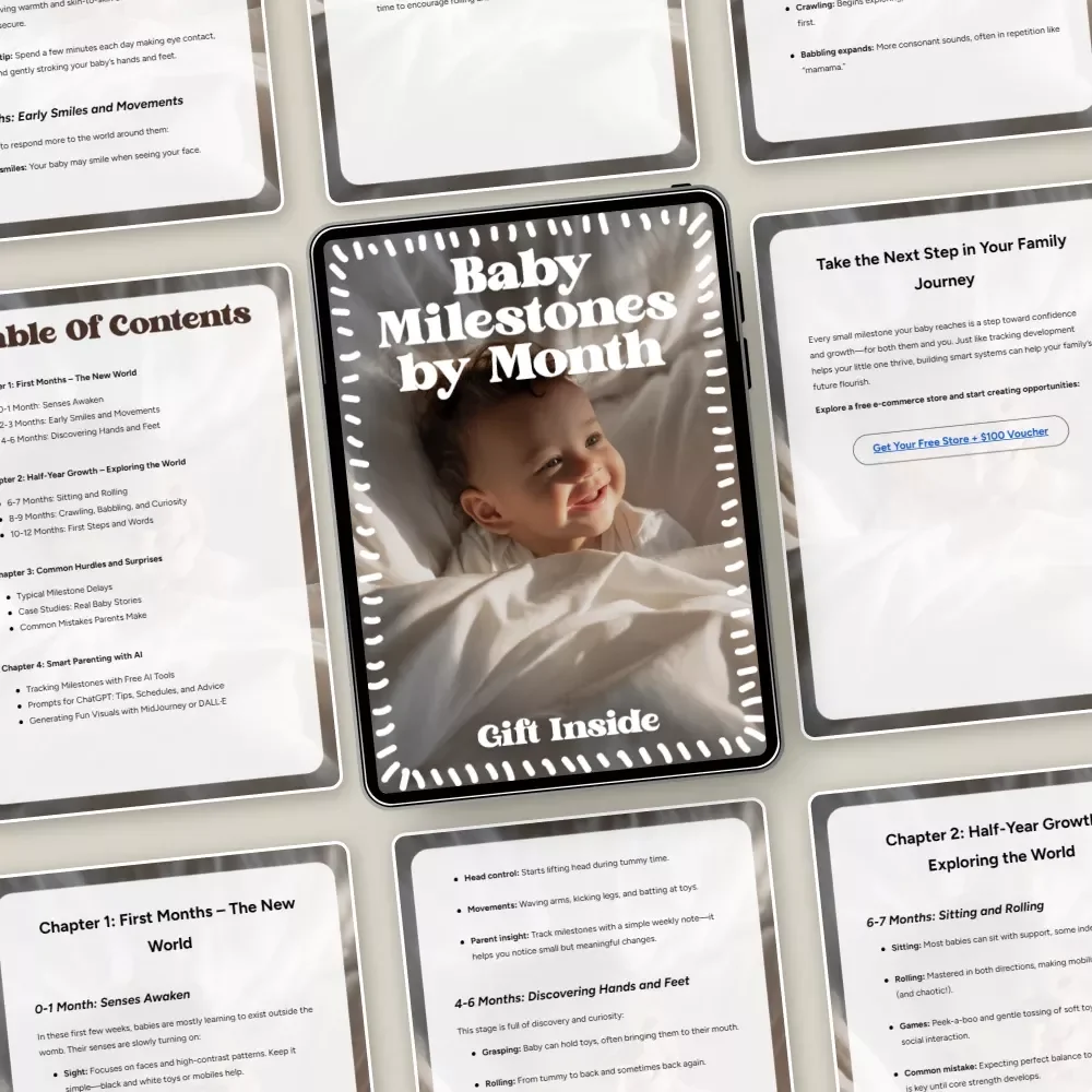 Baby Milestones by Month – A Complete Month-by-Month Baby Development Guide for New Parents | Digital Download