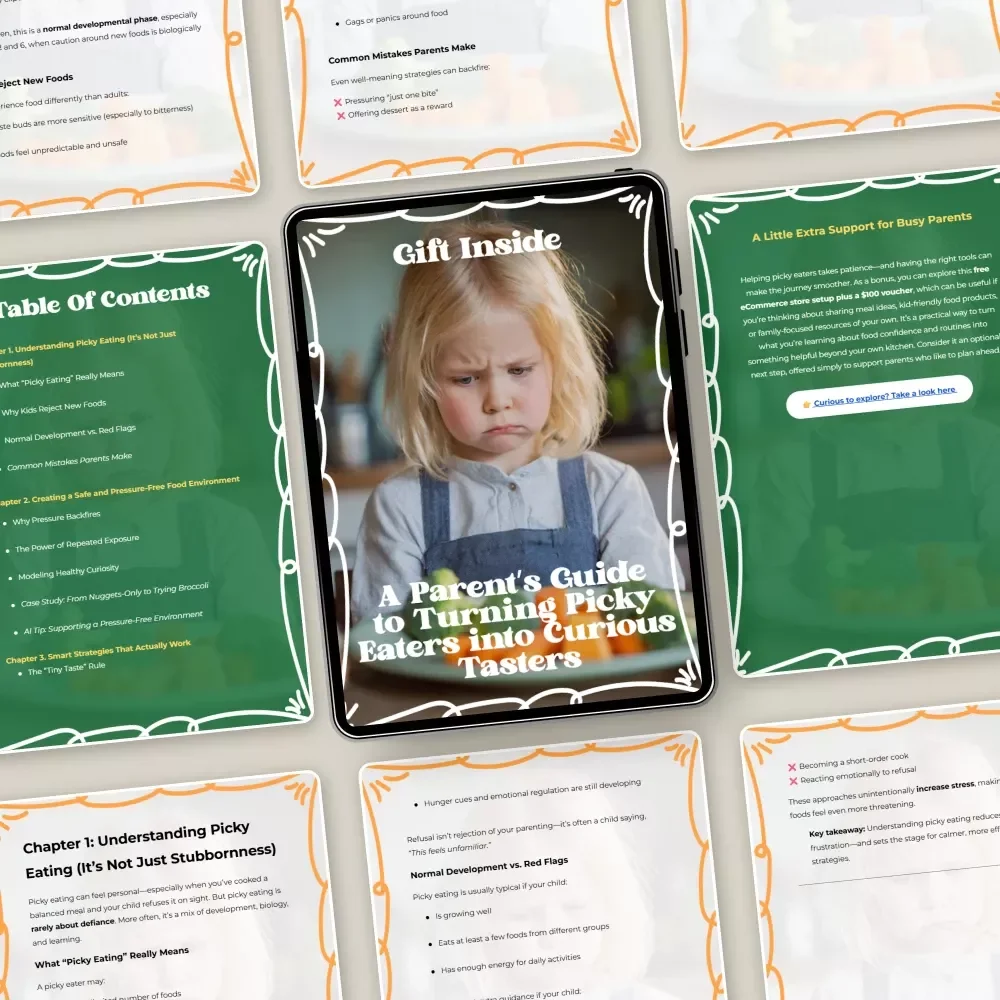 A Parent’s Guide to Turning Picky Eaters into Curious Tasters | Practical eBook on How to Help Picky Eaters Try New Foods with Calm, Proven Strategies
