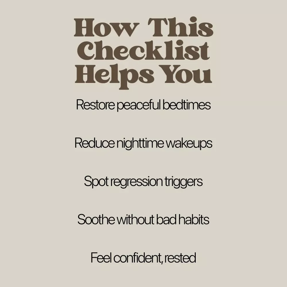 The Sleep Regression Survival Checklist | Gentle sleep regression calming tips for overtired babies & exhausted parents | Instant Digital Download