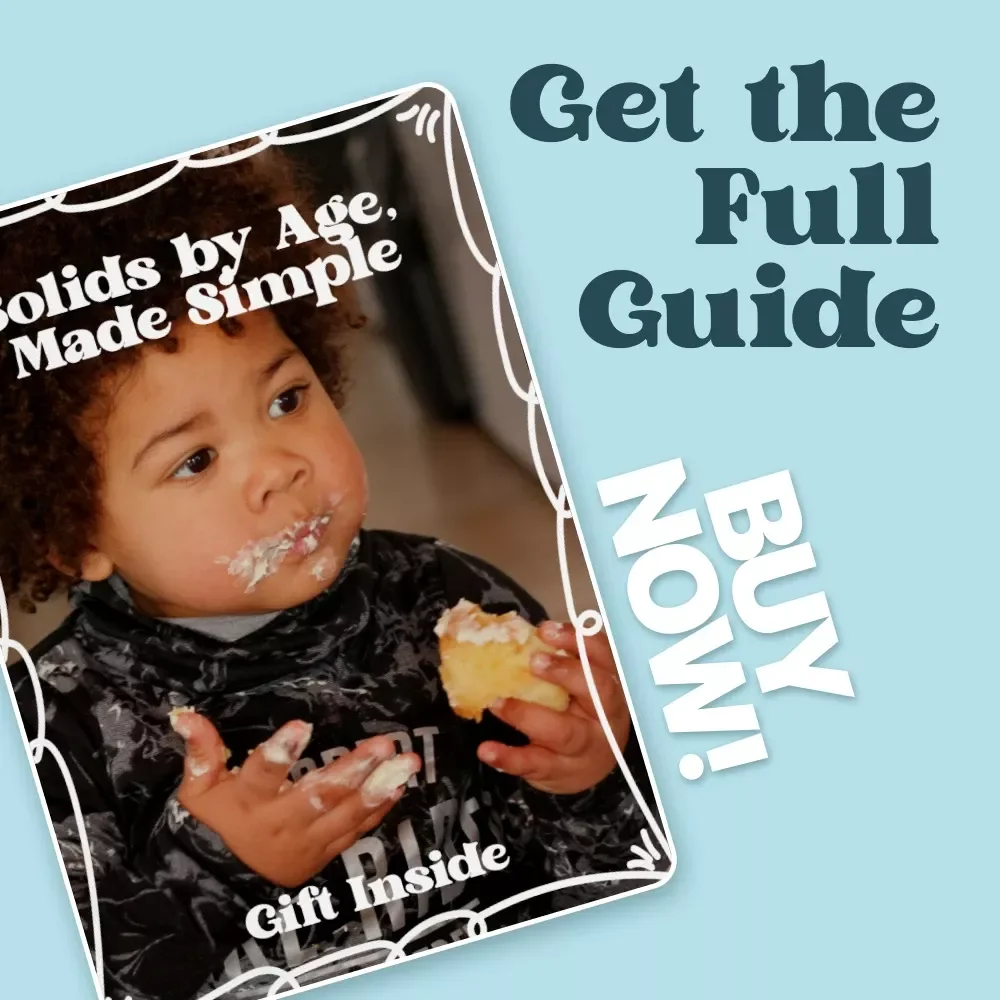Solids by Age, Made Simple – Easy Feeding Guide for Babies 6–12 Months | Solids Schedule by Age for First Foods, Portions & Stress-Free Progress