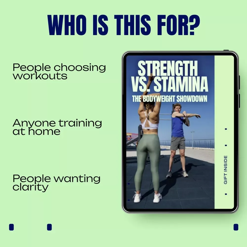 Strength vs. Stamina: The Bodyweight Showdown | Bodyweight Strength vs Cardio Training Guide, Fitness eBook, Home Workout Planner