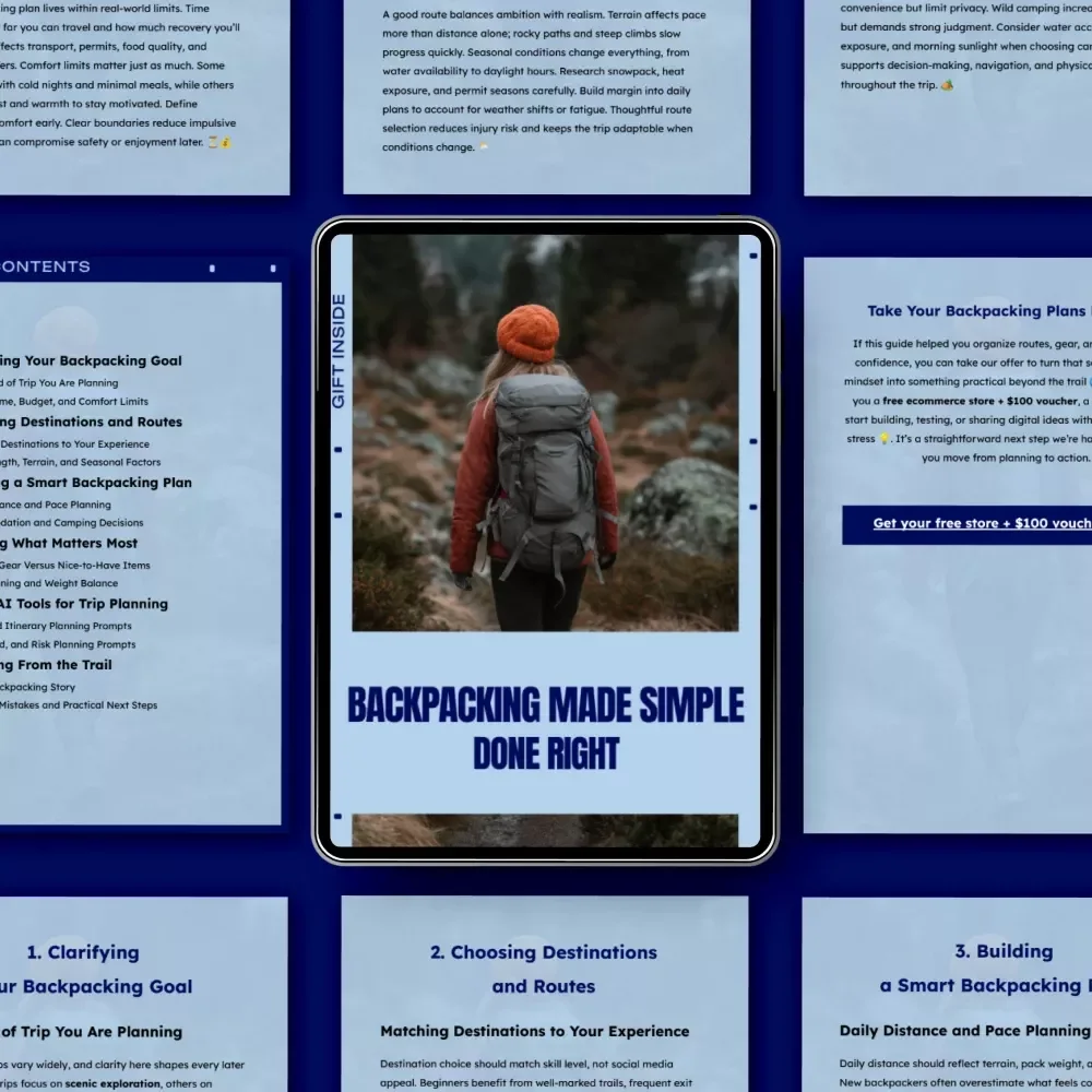 Backpacking Made Simple, Done Right | Practical eBook Guide on how to plan a backpacking trip for Beginners & Smart Planners
