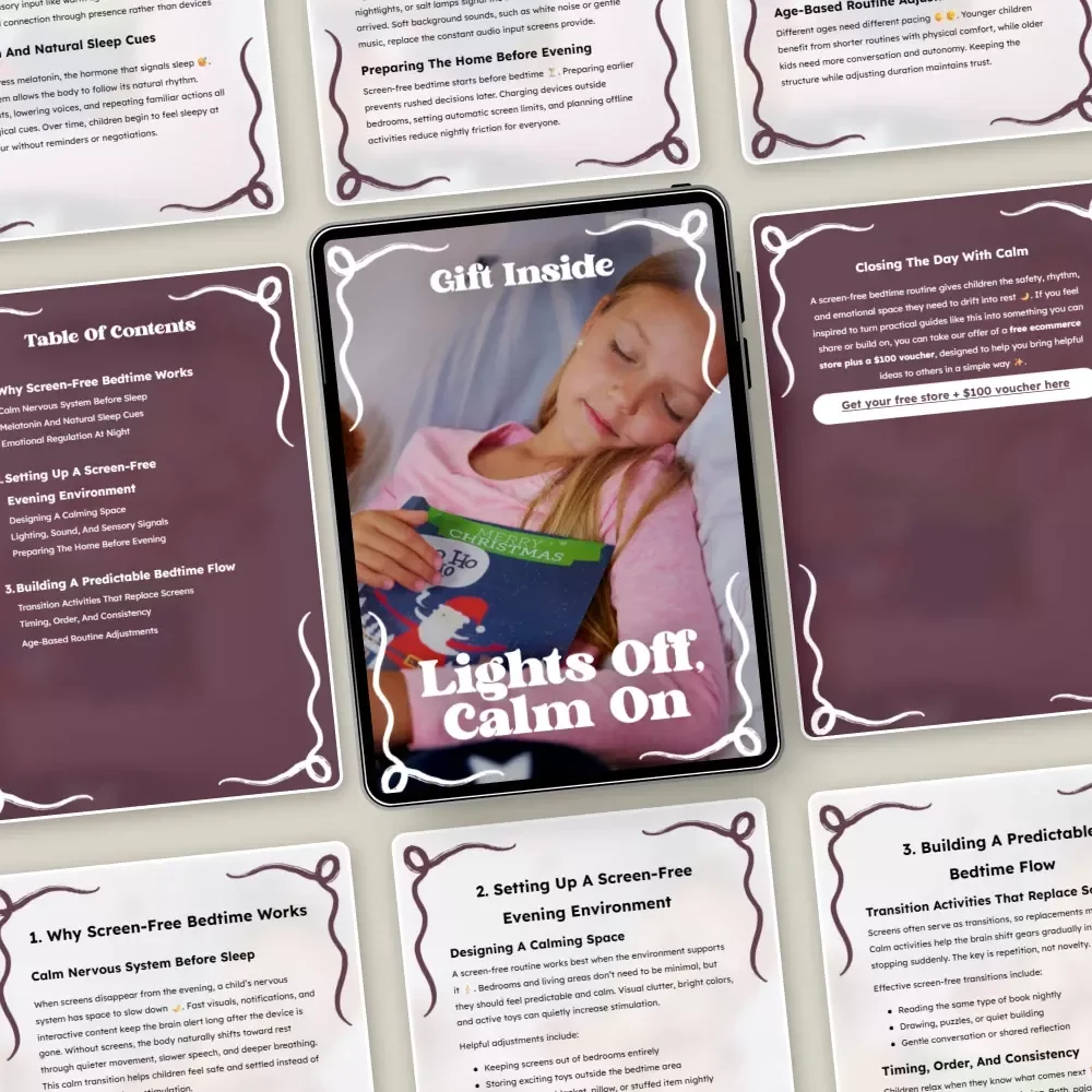 Lights Off, Calm On – Screen-Free Bedtime Guide for Kids | Kids Bedtime Routine Without Screens eBook for Peaceful Nights