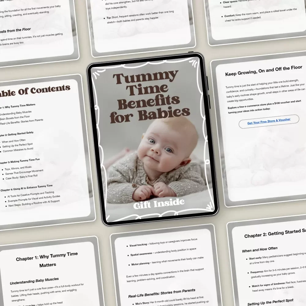 Tummy Time Benefits for Babies – Complete Parent Guide, Safe Activities, Fun Ideas & AI-Enhanced Routine Builder (Digital Download)