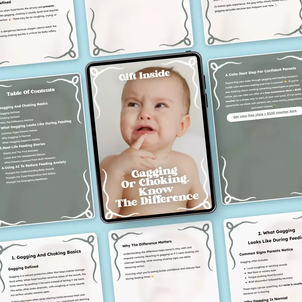 Gagging Or Choking, Know The Difference – Parent Feeding Safety Guide for Baby Gagging vs Choking Concerns | Digital Download
