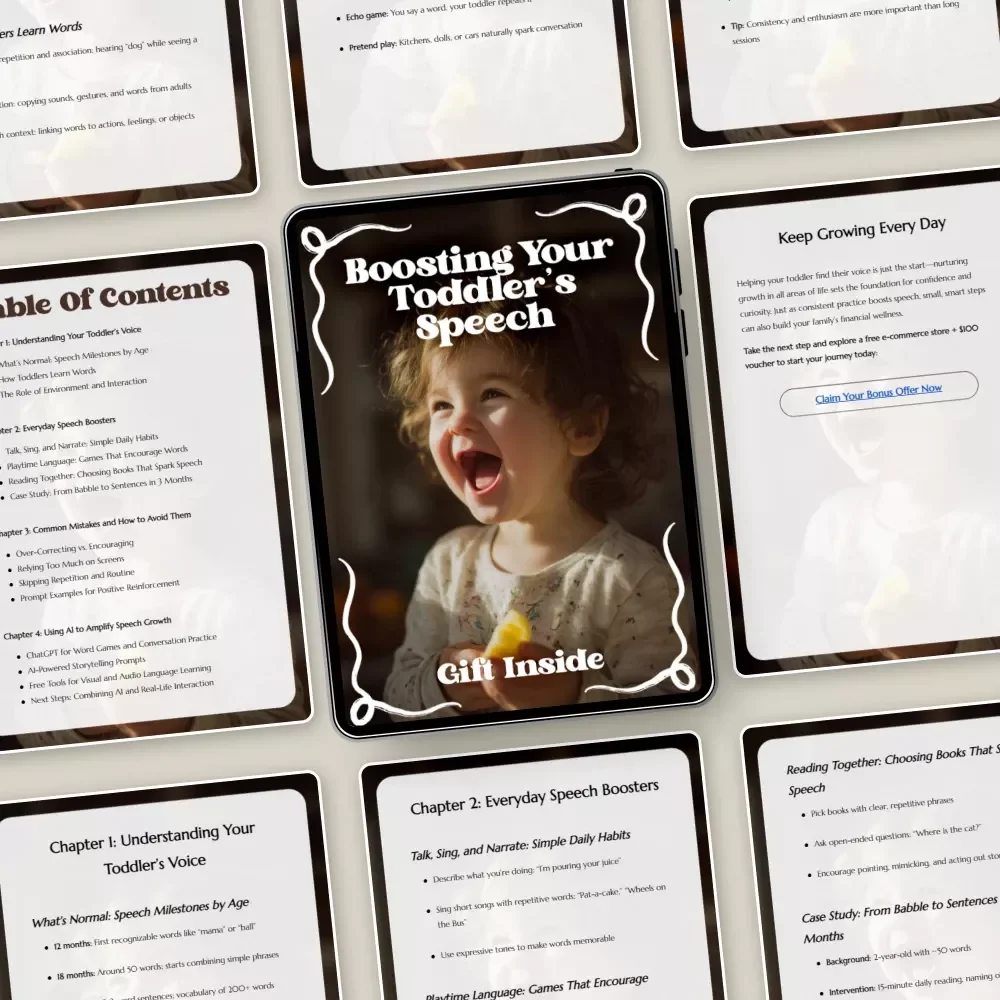 Boosting Your Toddler’s Speech – Practical Parent Guide with toddler speech boost strategies | Daily Language Activities, Play-Based Learning & AI Tools