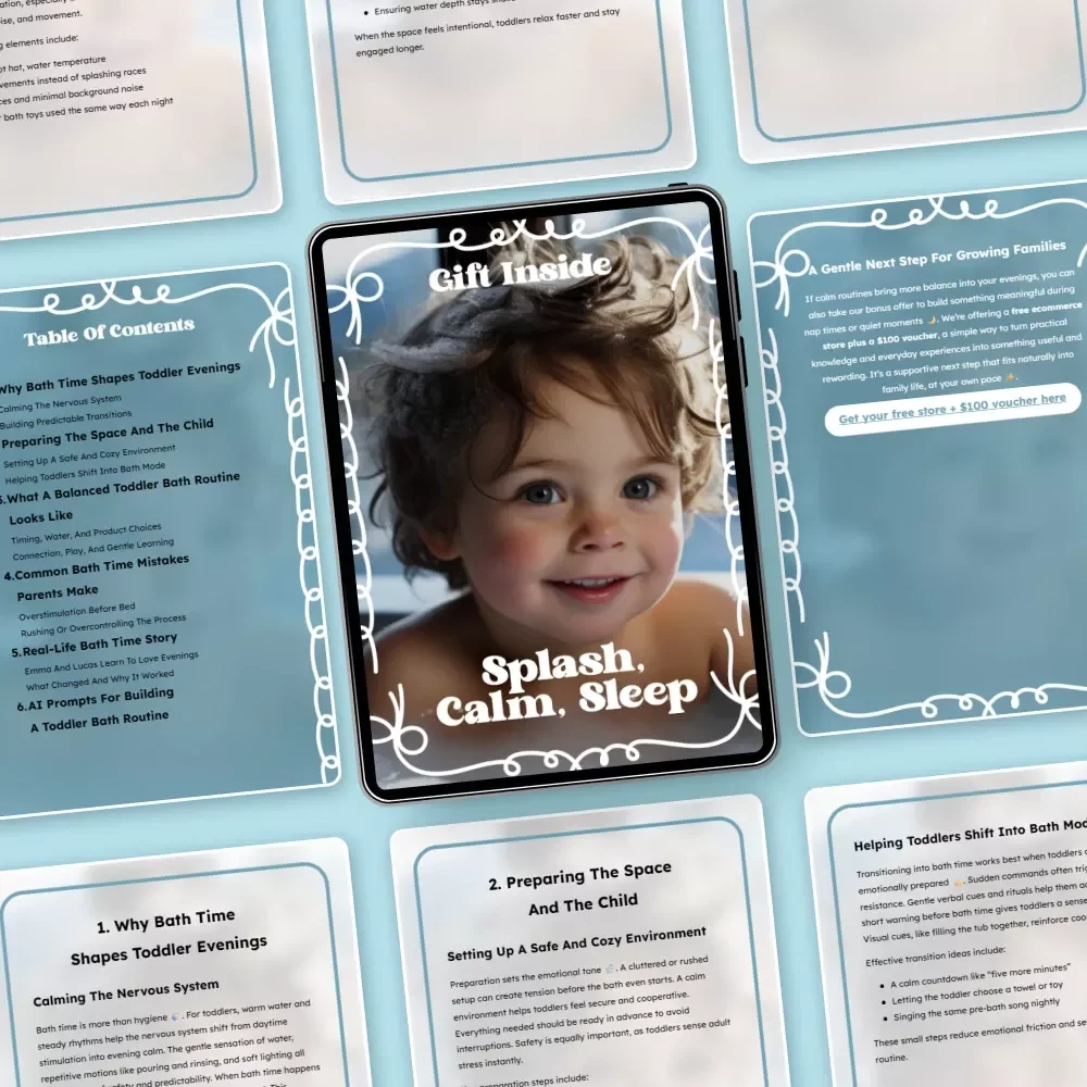 Splash, Calm, Sleep – A Gentle Bath Time Routine for Toddlers eBook | Calming Evening Rituals, Better Bedtime, Peaceful Nights Guide