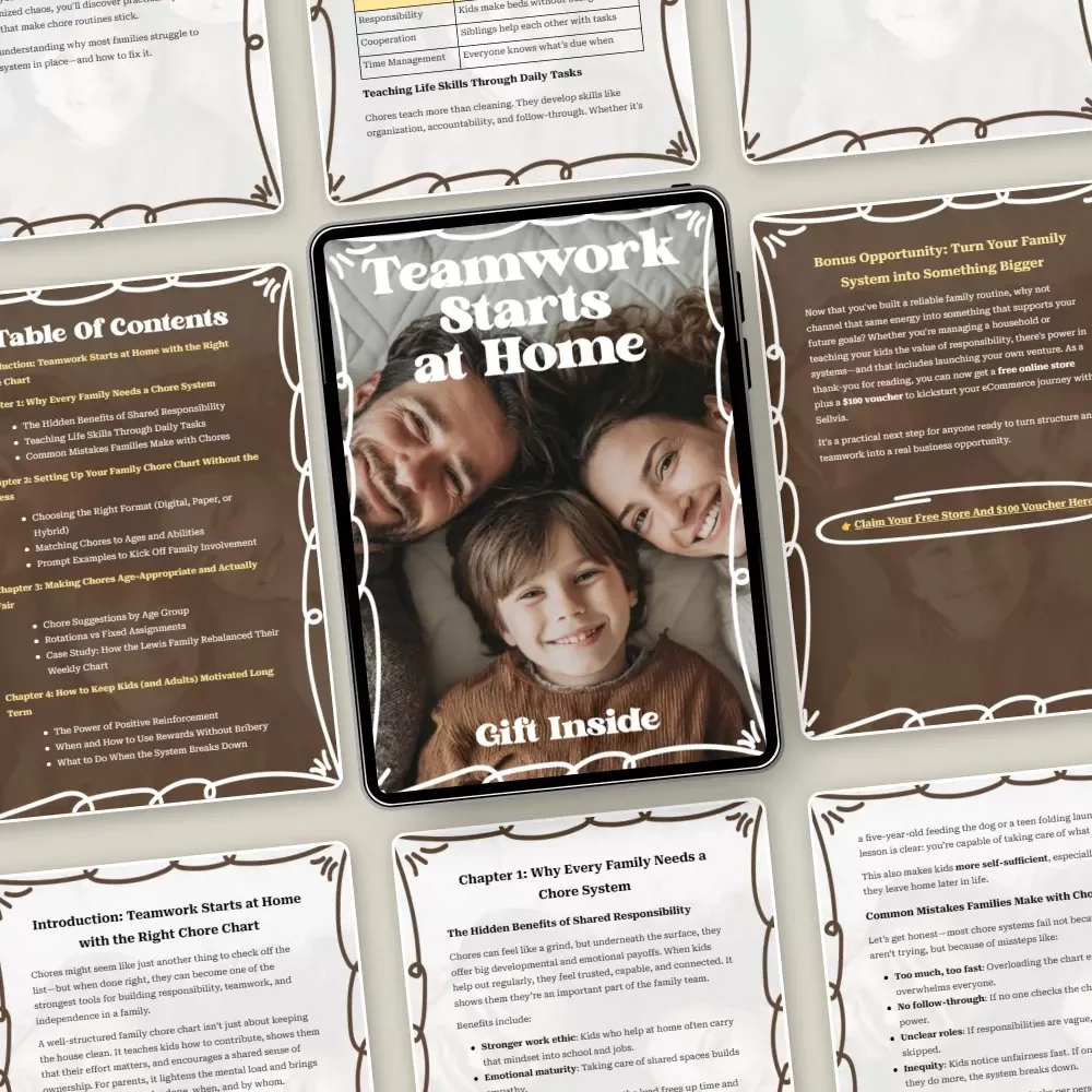 Teamwork Starts at Home | Family Chore Chart Setup eBook for Stress-Free Household Routines, Fair Chores & Motivated Kids