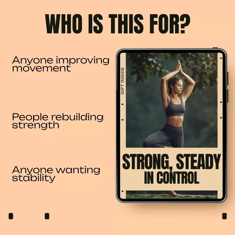 Strong, Steady, In Control – Stability Exercises eBook for Core Strength, Balance & Confident Movement | Digital Fitness Guide