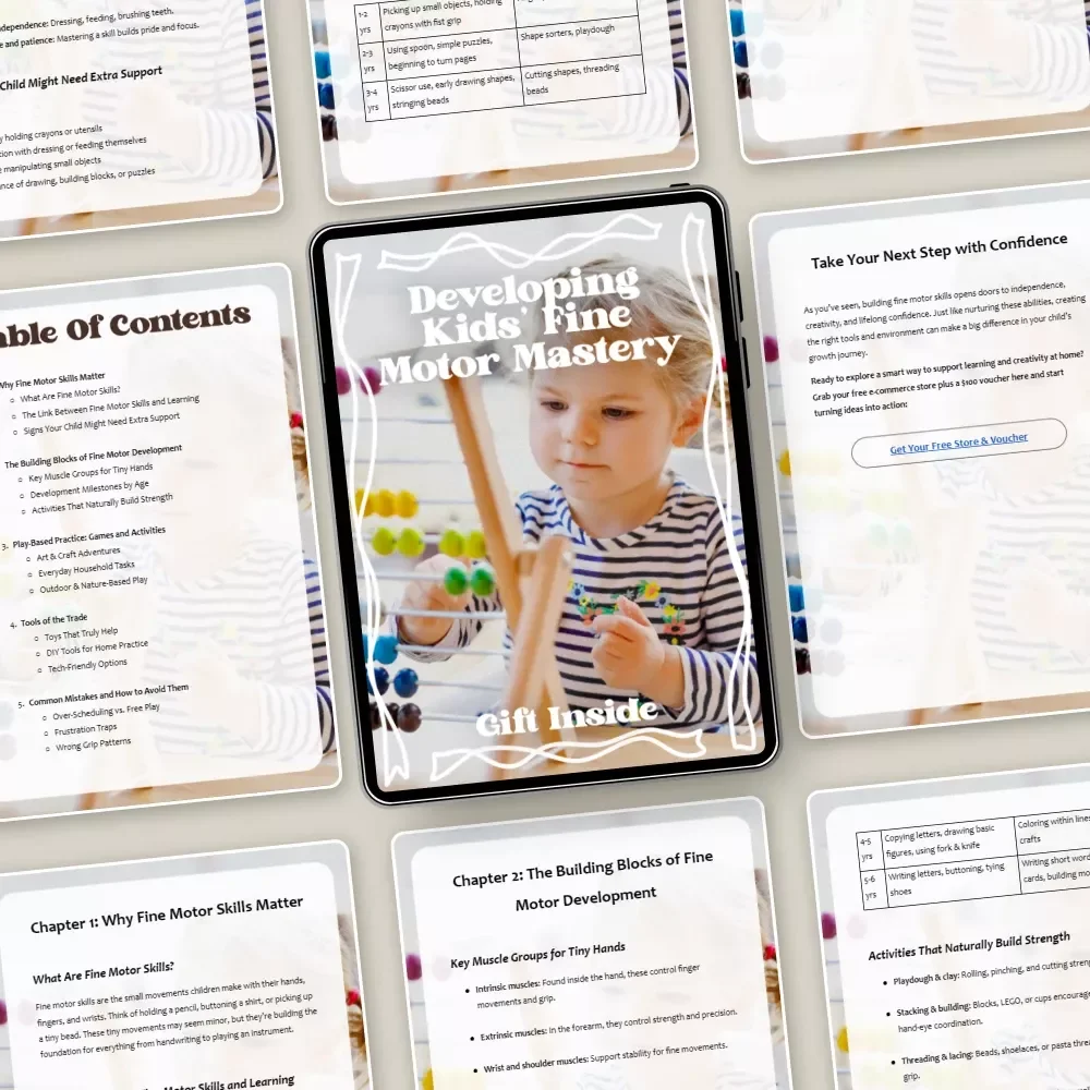 Developing Kids’ Fine Motor Mastery | Practical Ebook for Fine Motor Skill Development for Kids | Activities, Milestones & Play-Based Learning Guide