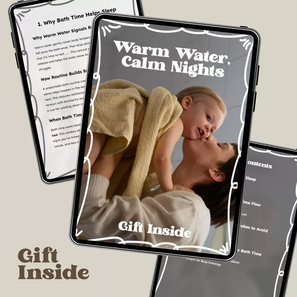Warm Water, Calm Nights – Gentle Sleep Guide for Parents | bath time routine before bed | Evening Routine Download
