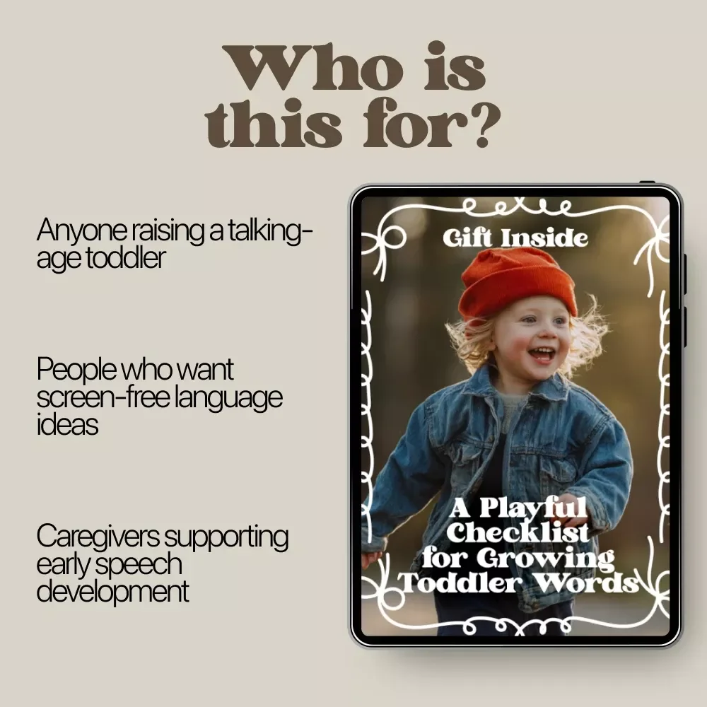 A Playful Checklist for Growing Toddler Words | Toddler Language Building Ideas | Digital Download for Parents & Caregivers