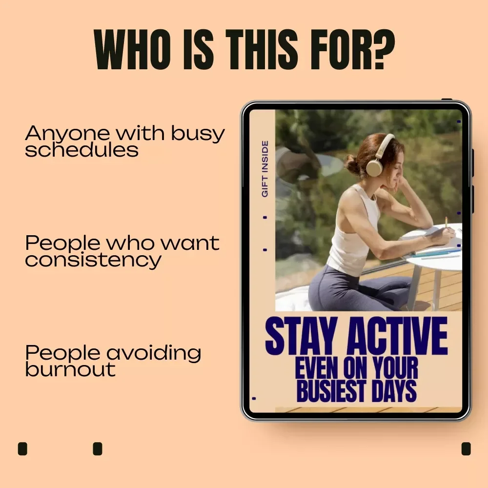 Stay Active Even on Your Busiest Days | Printable Checklist for an Active Lifestyle with Busy Schedule | Simple Daily Movement Planner